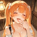 酒場の看板娘『こーんなにたくさん出ちゃったね♪　あー、おいし♡』 2枚目