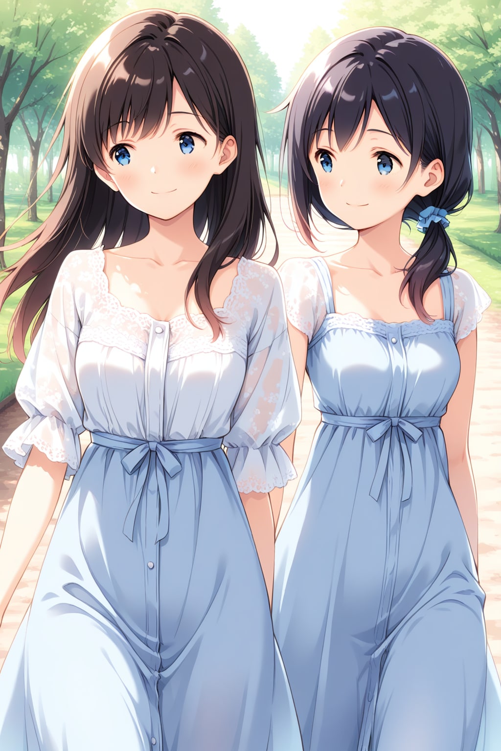 並木通りを歩く