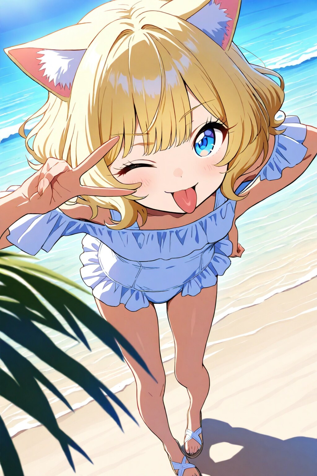 ねこみみちゃんと海