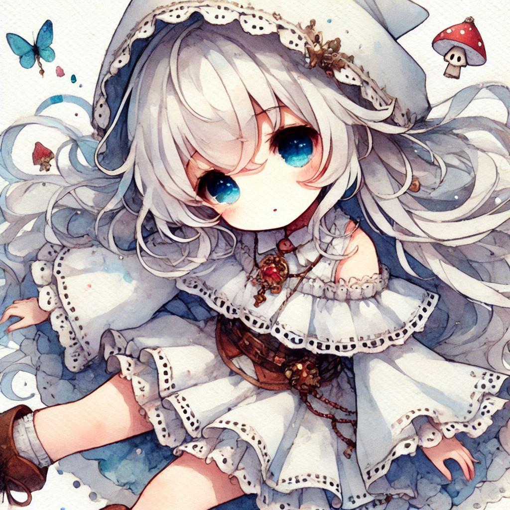 白髪の可愛い女の子【132】 | の人気AIイラスト・グラビア