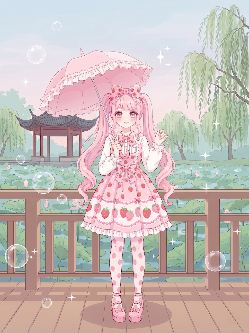 蓮池苺菓子夢傘