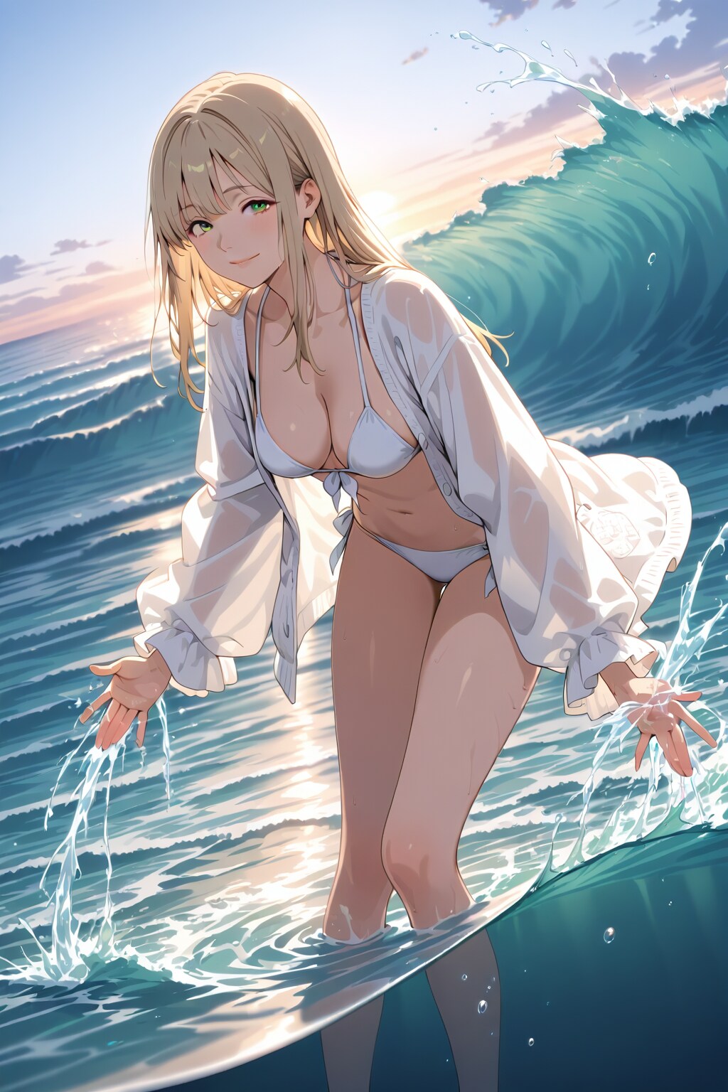 黄昏の海