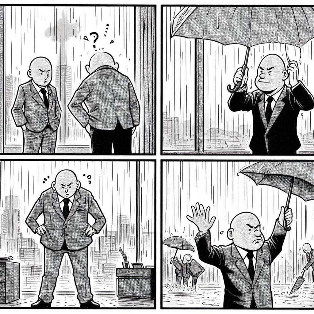 Dalleでハゲ部長漫画