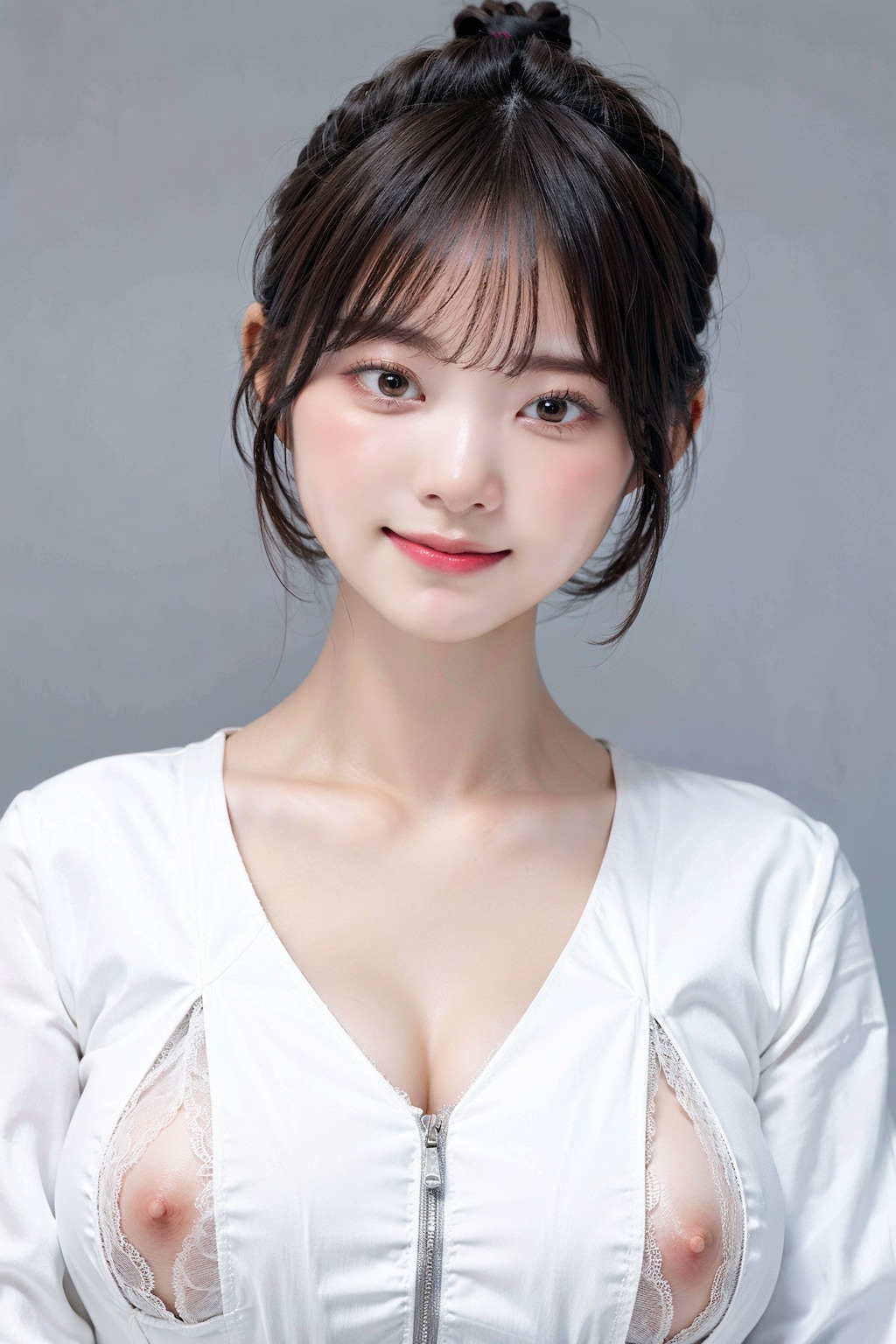 ドレスなのかよくわからんがポロリ