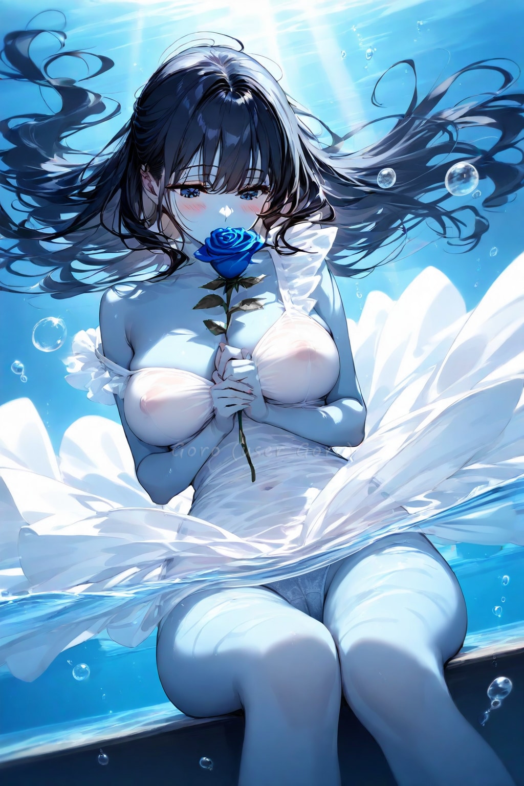 水中花 青い薔薇