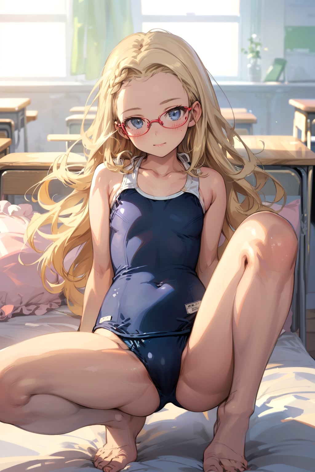 スク水の眼鏡っ娘