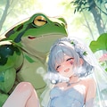 カエルさんとめちゃめちゃ仲良くする妖精さん 9枚目