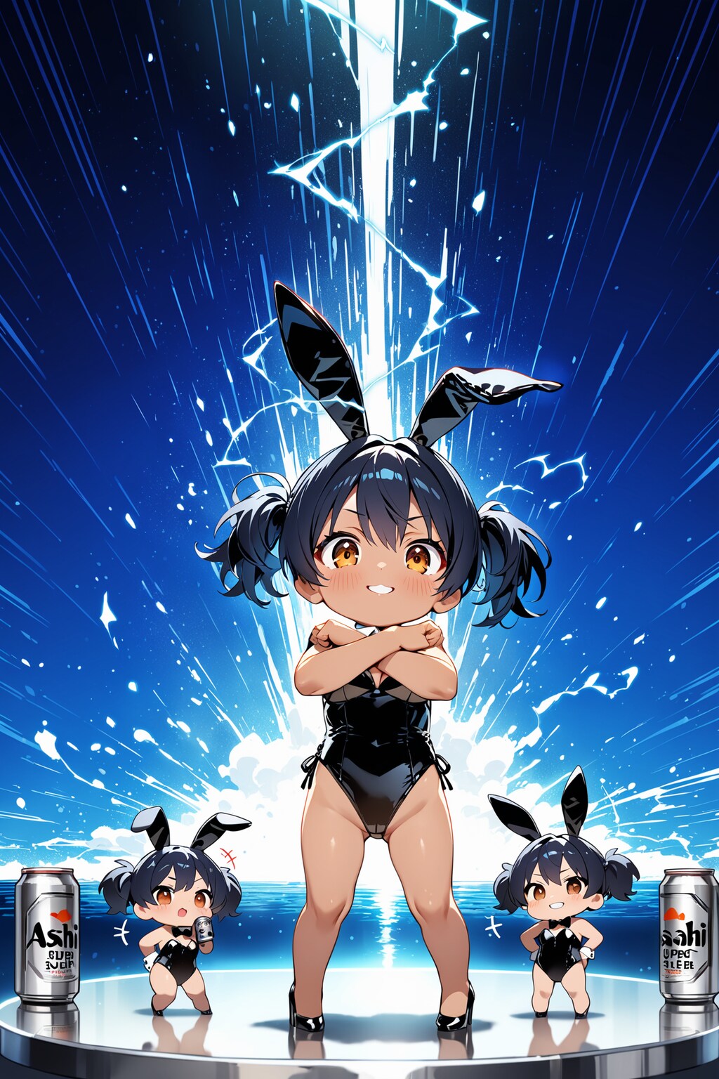 ちびキャラバニーさんとアサヒスーパードライ Y604