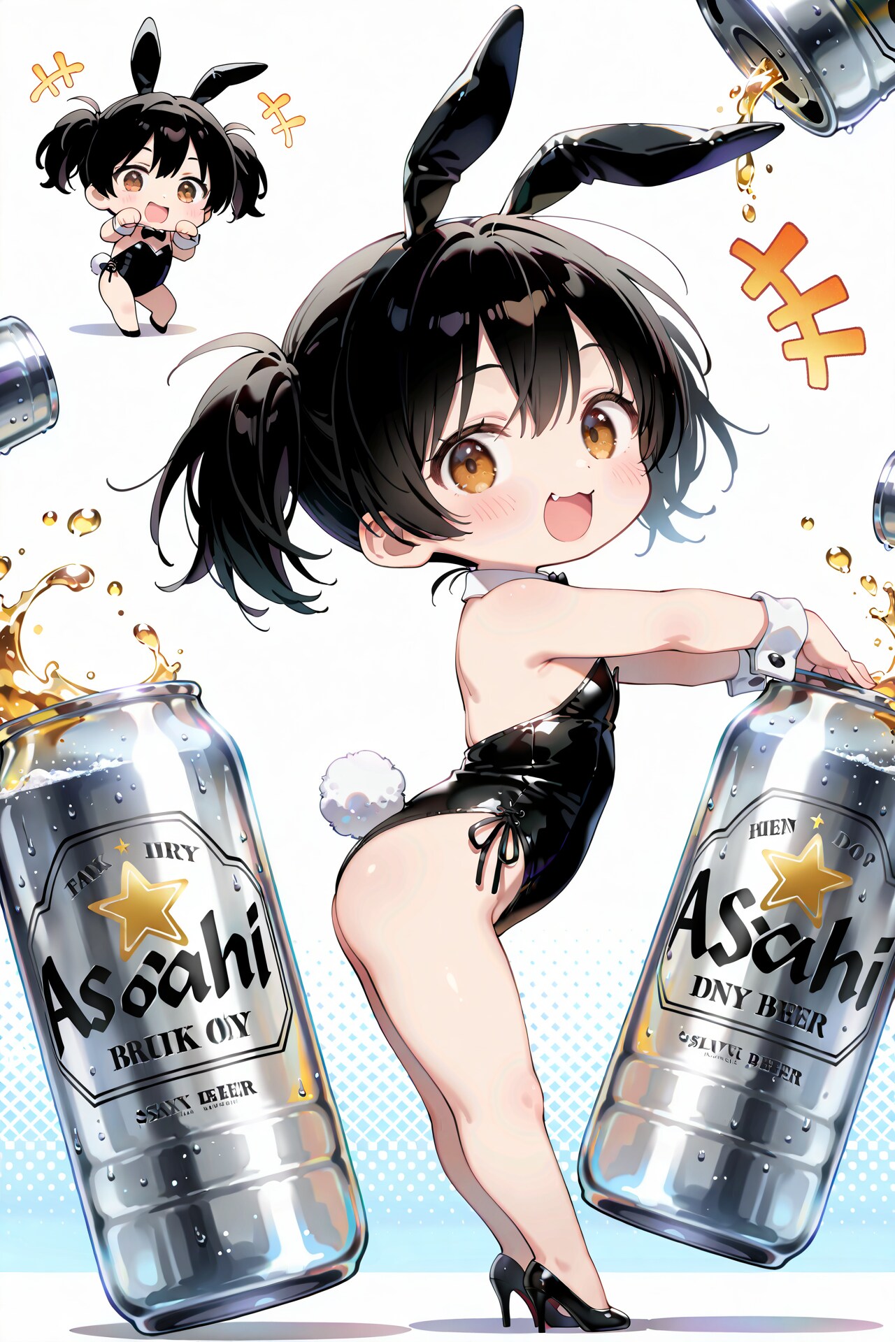 ちびキャラバニーさんとアサヒスーパードライ Y604 | の人気AIイラスト・グラビア