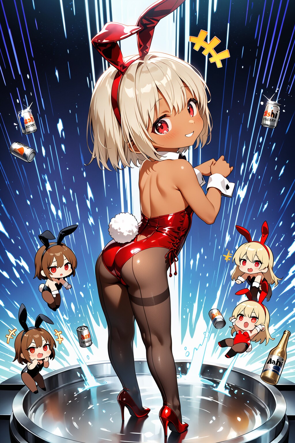 ちびキャラバニーさんとアサヒスーパードライ Y604