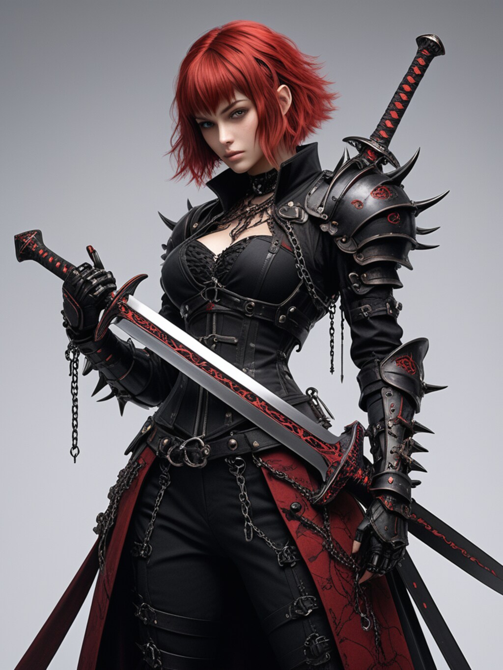 steampunk demon armor girl