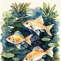 watercolor : goldfish 7枚目