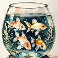 watercolor : goldfish 12枚目