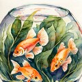 watercolor : goldfish 2枚目
