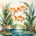 watercolor : goldfish 6枚目