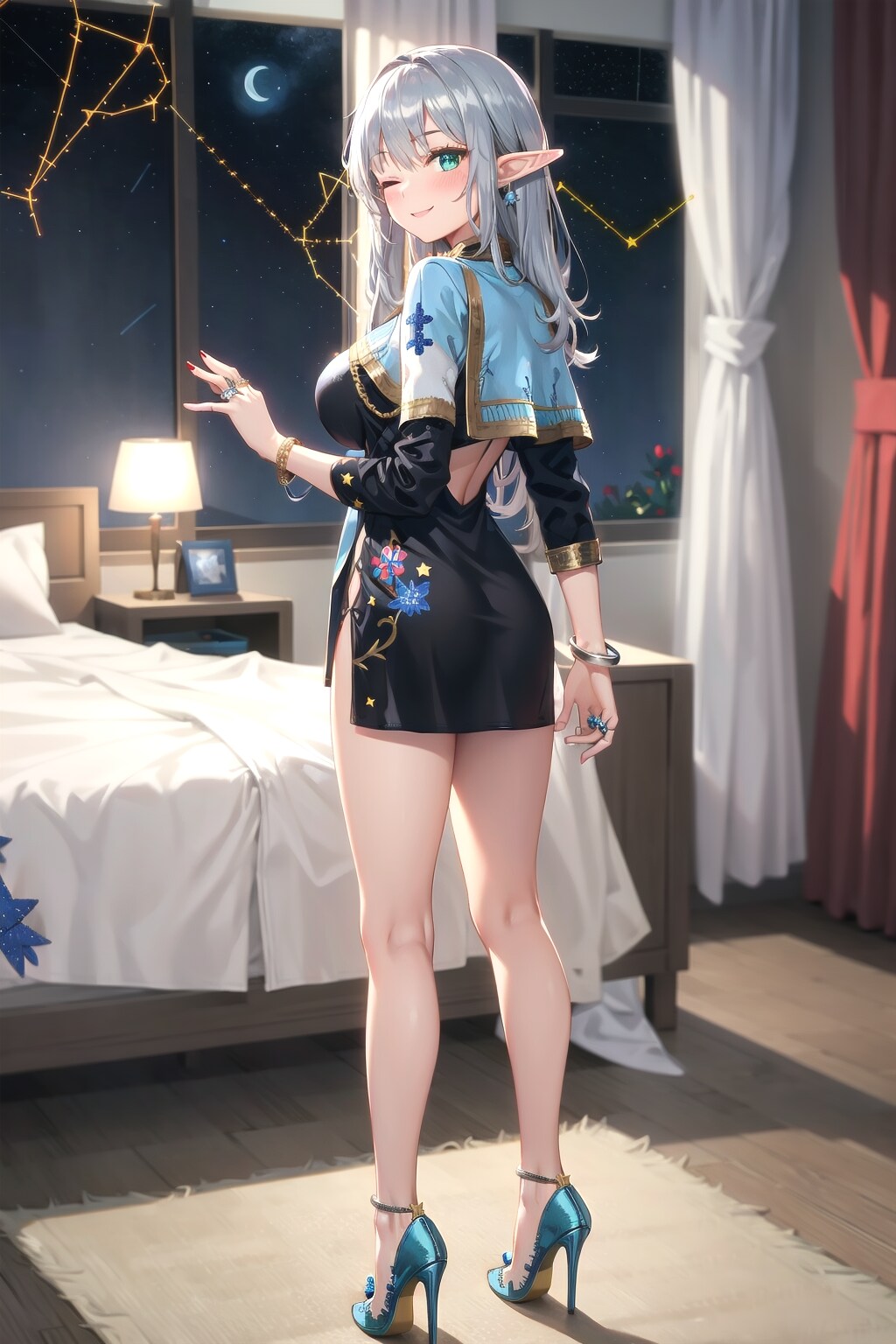 夜空を見ながら