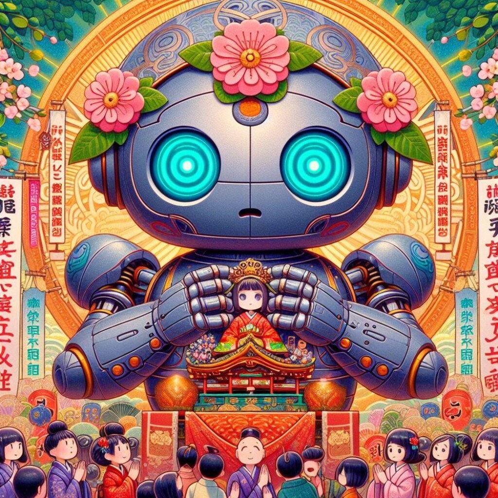 アクリル風 　SF風　巨大ロボひな人形　#ひな祭り