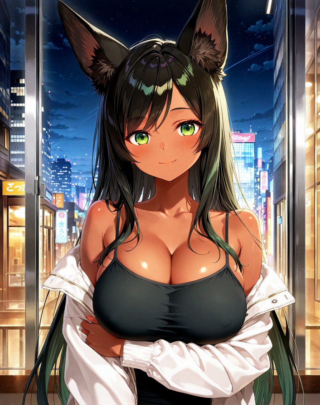 肩だし黒狐さん