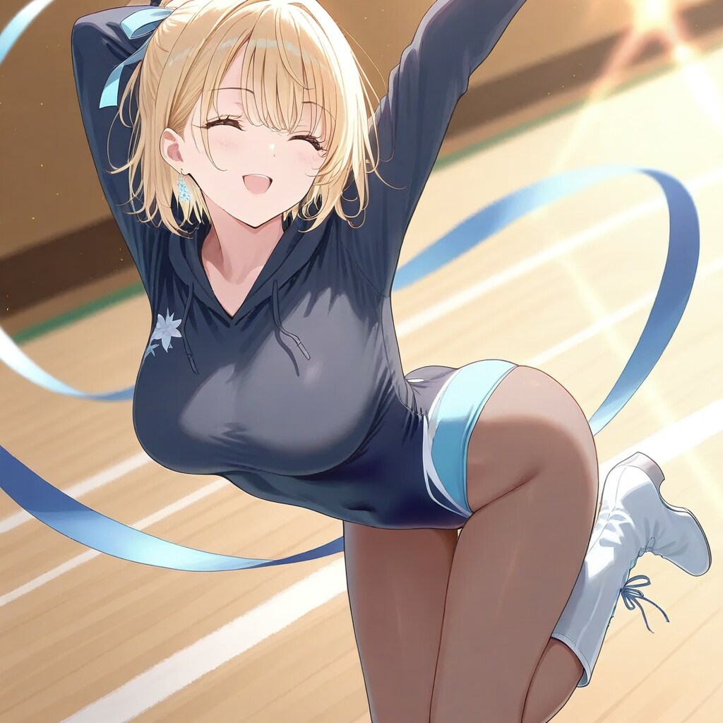 金髪ショート新体操美少女