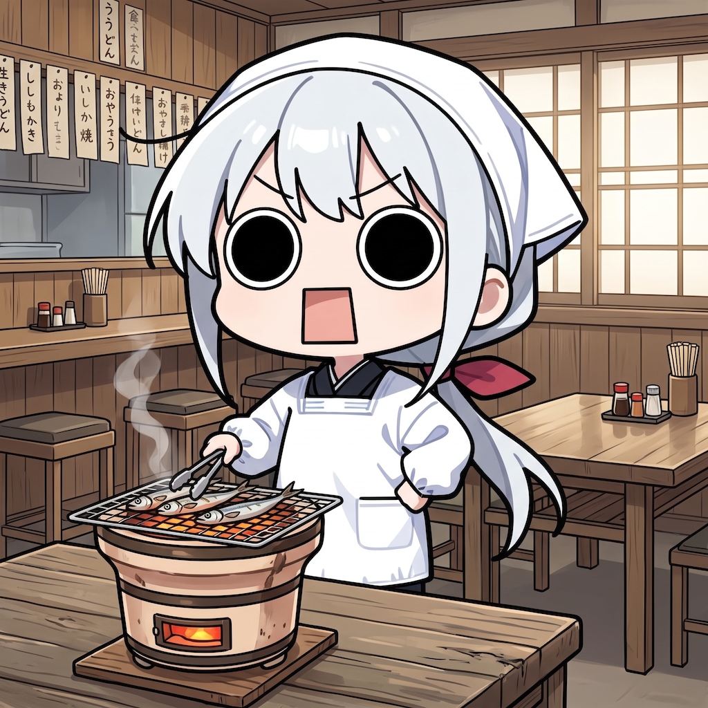 ししゃもを焼くえらいこっちゃ嬢