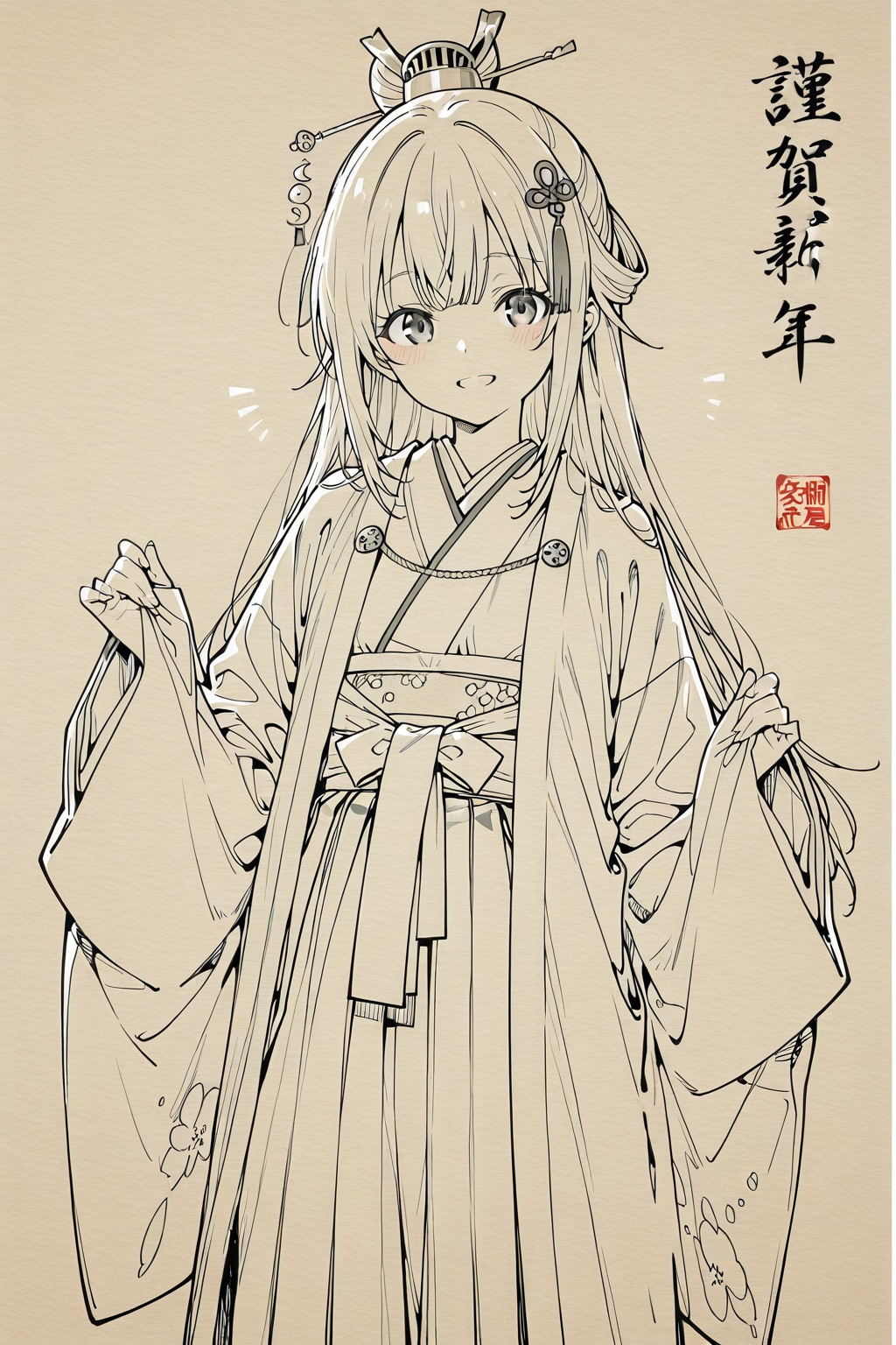 日本画で描く「沖縄のしまんちゅのいなぐんぐゎ」 | の人気AIイラスト・グラビア