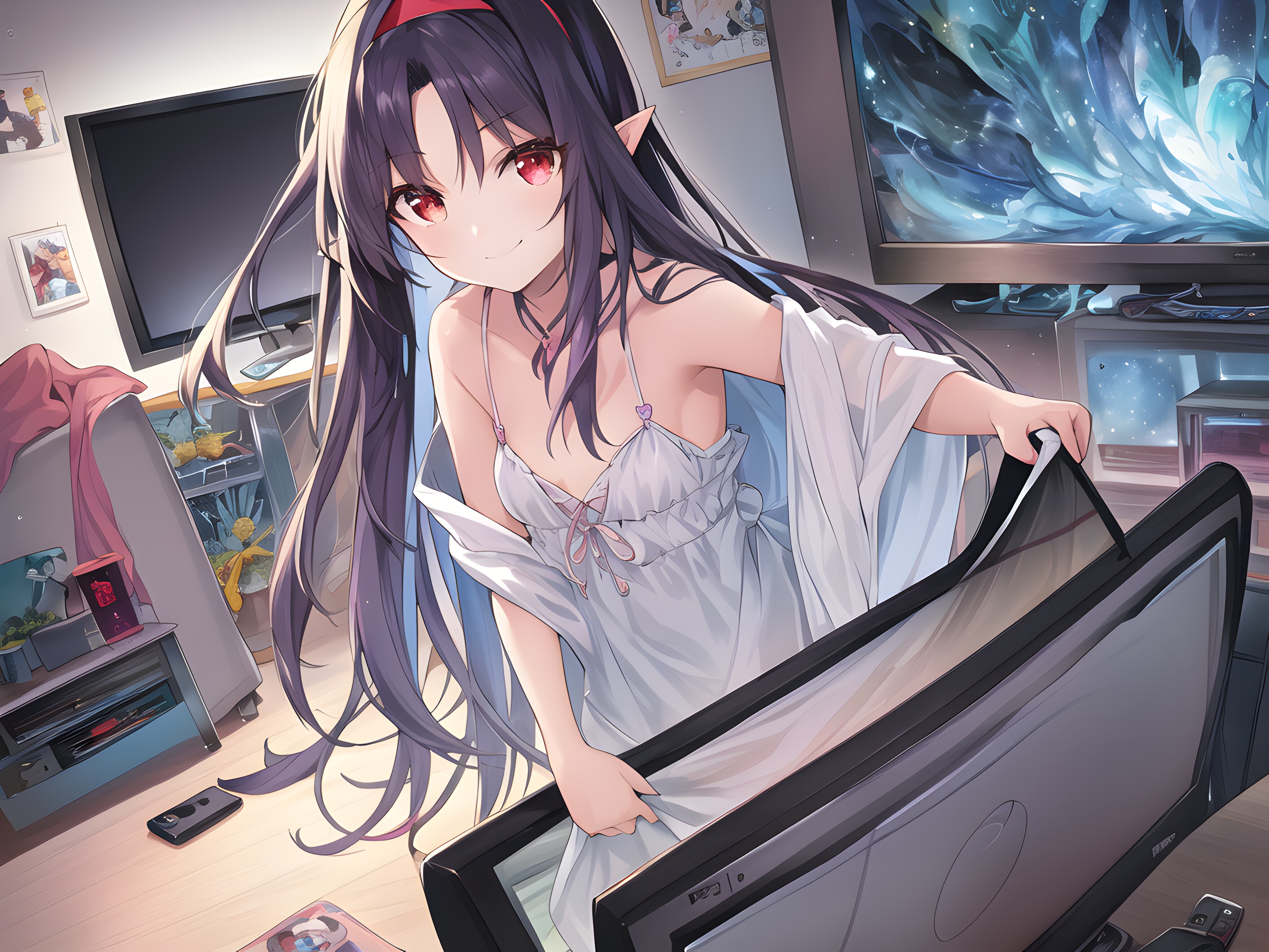 画面から出てきた女の子