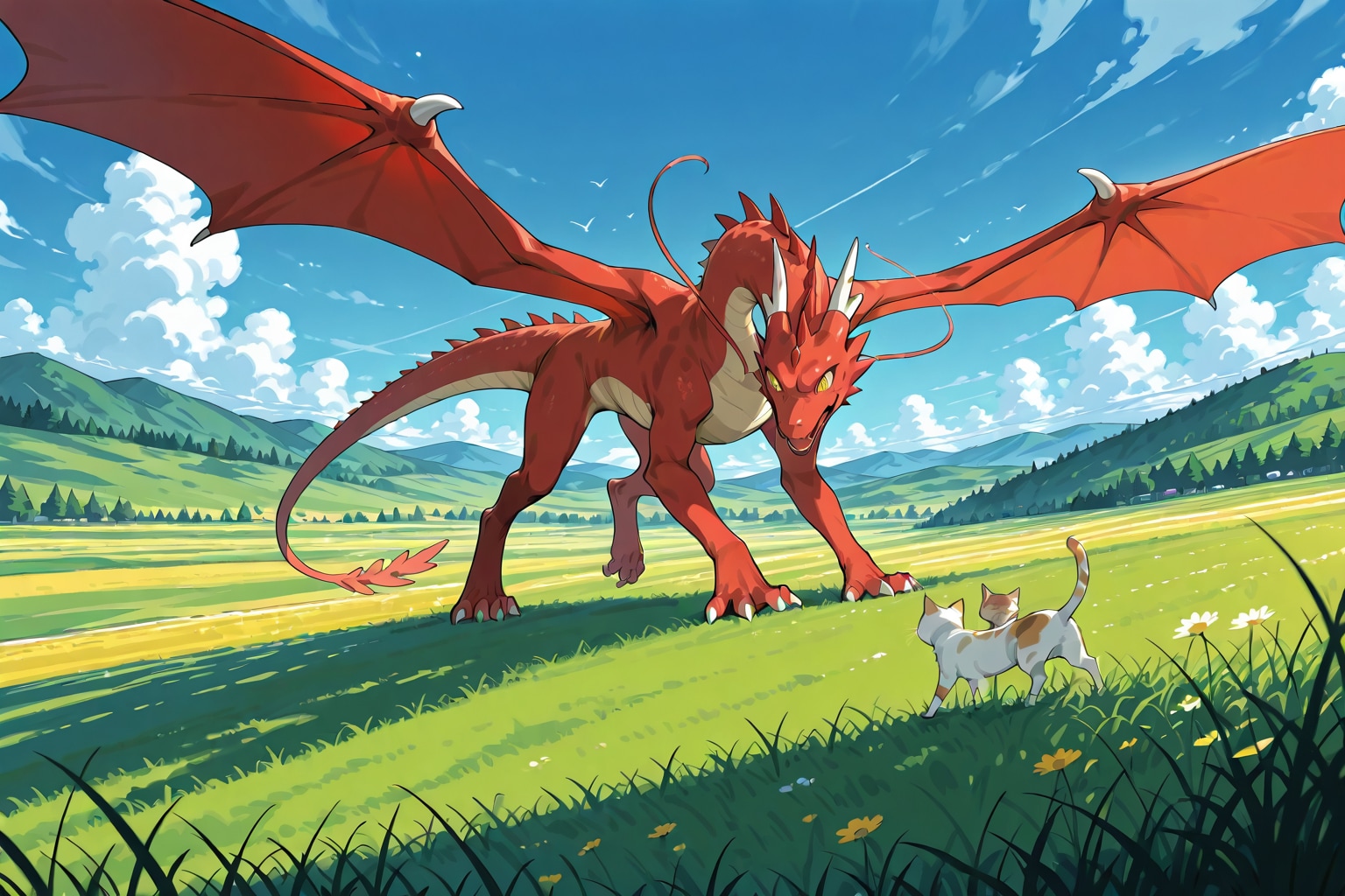竜とネコ | の人気AIイラスト・グラビア