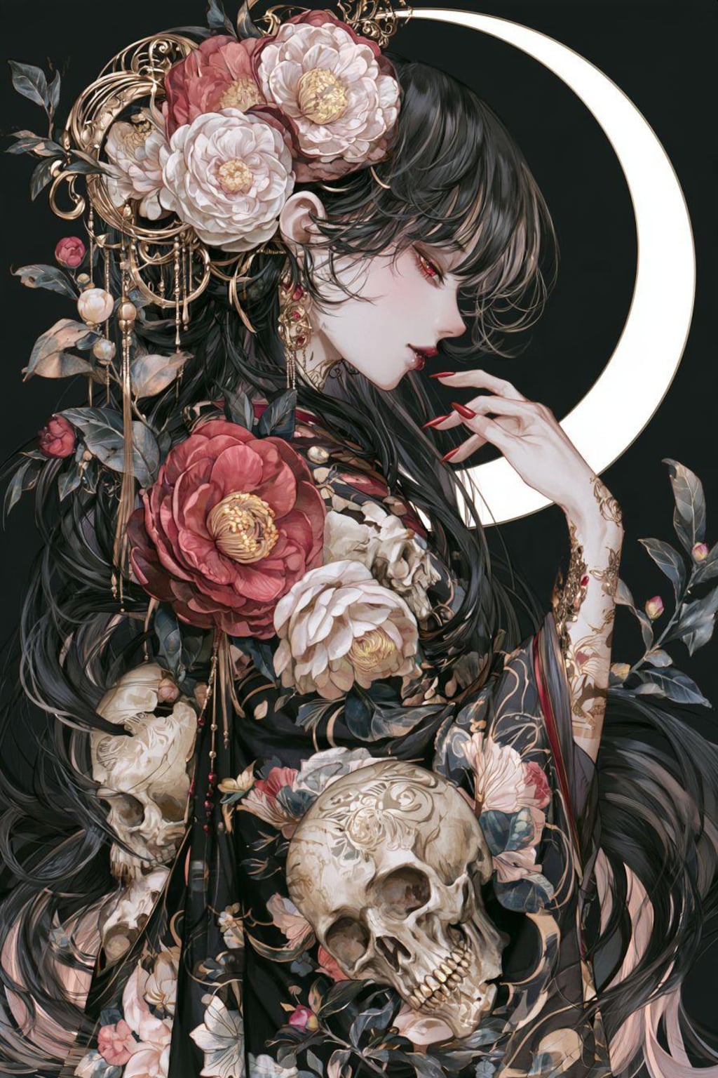 椿と髑髏
