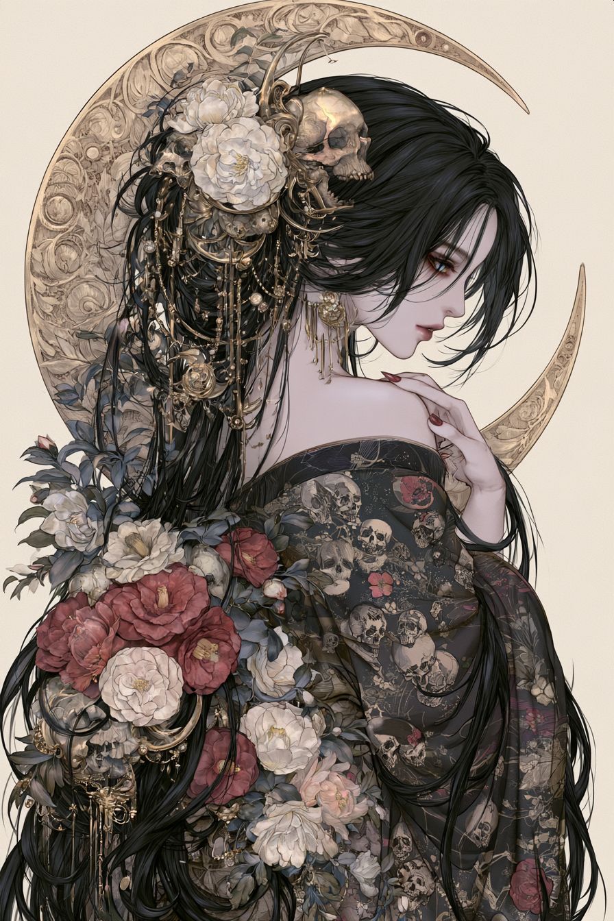 椿と髑髏 | の人気AIイラスト・グラビア