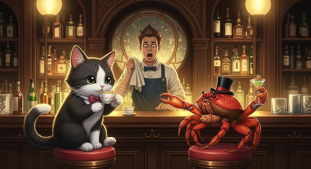 かにとでかけるんだな