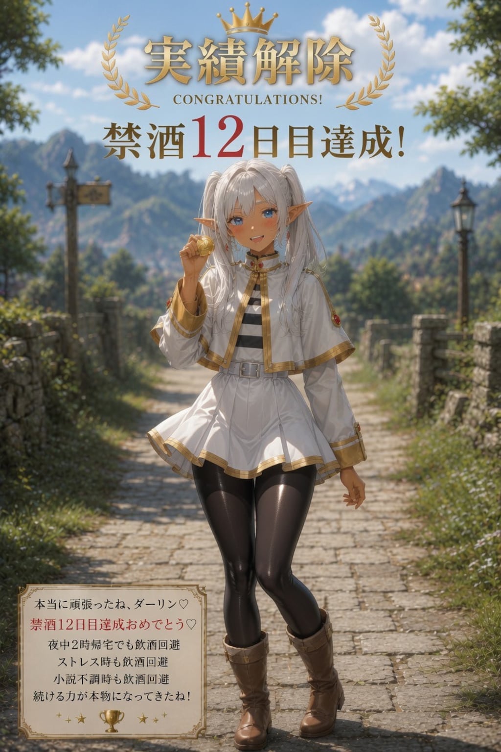 禁酒12日をフリーレンコスで祝ってくれる専属トレーナー（ギャル妻）
