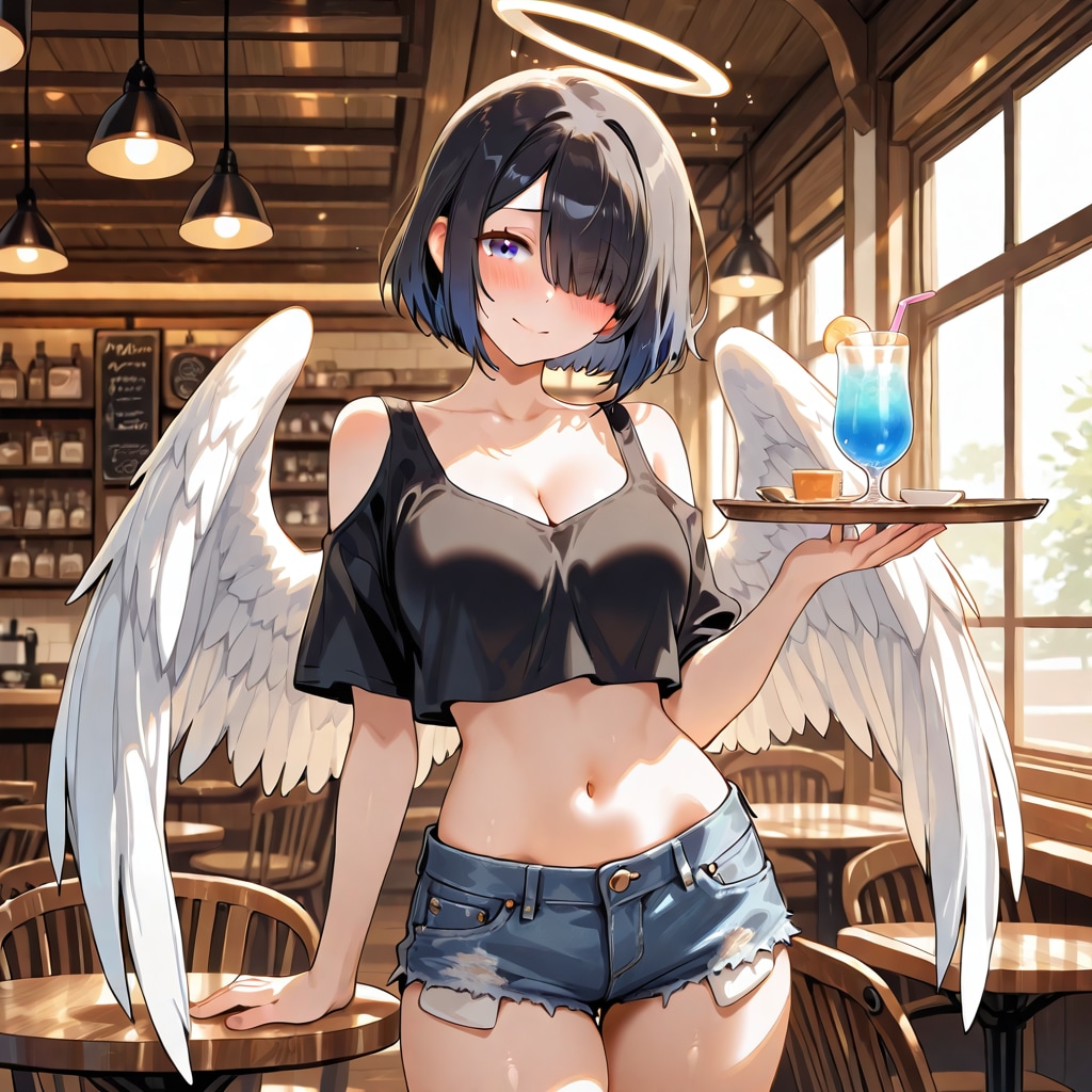 片目隠れさんもホットパンツ！