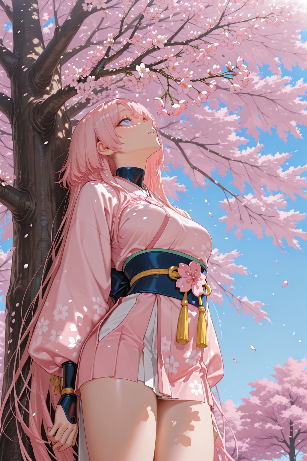 ガーリー忍者と枝垂れ桜