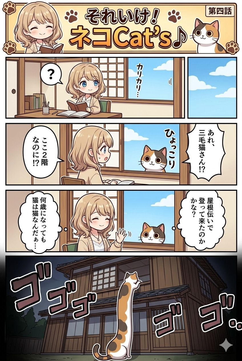 【4話】それいけ！ネコCat's♪(４コマ漫画)