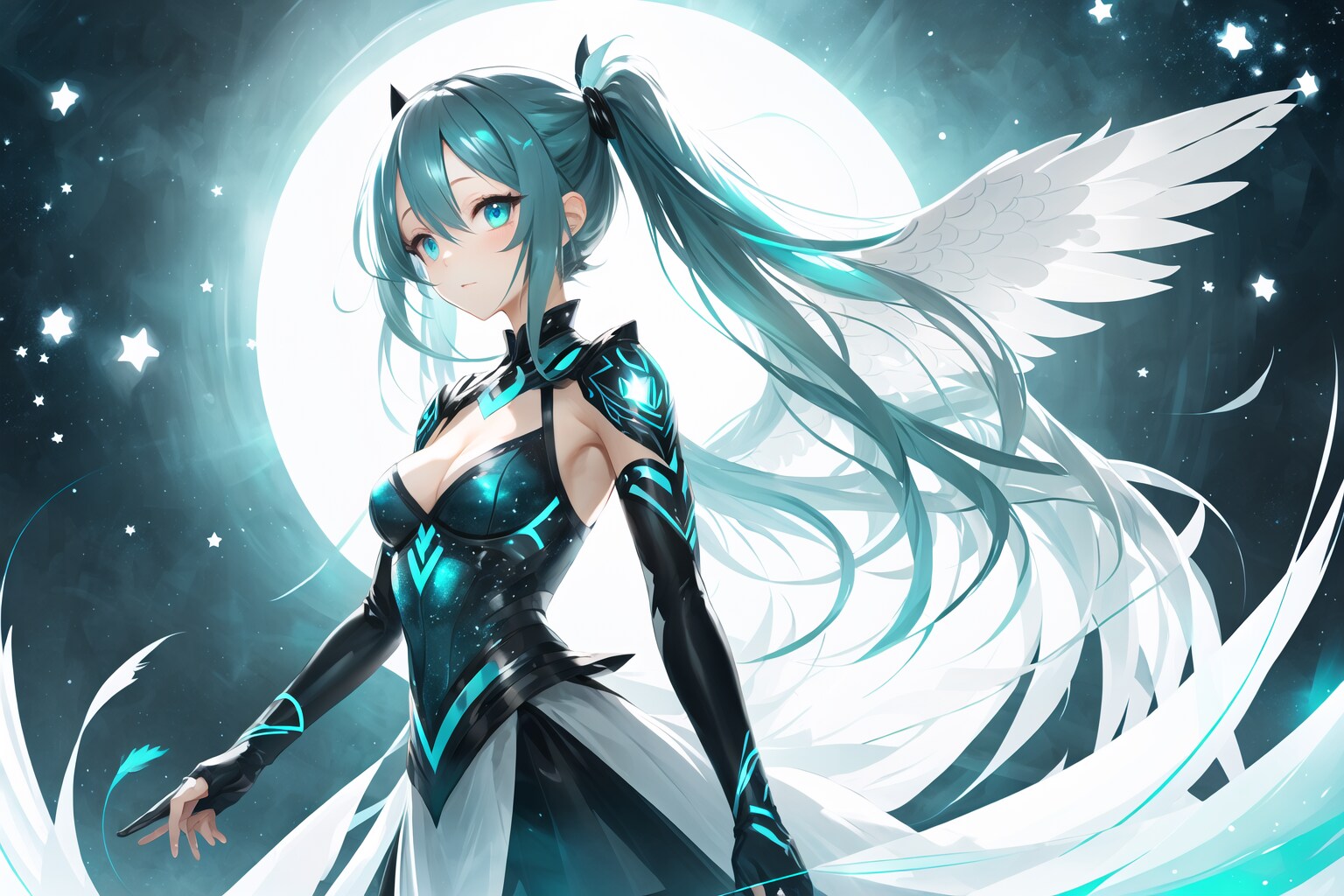 月夜、銀翼、初音ミク
