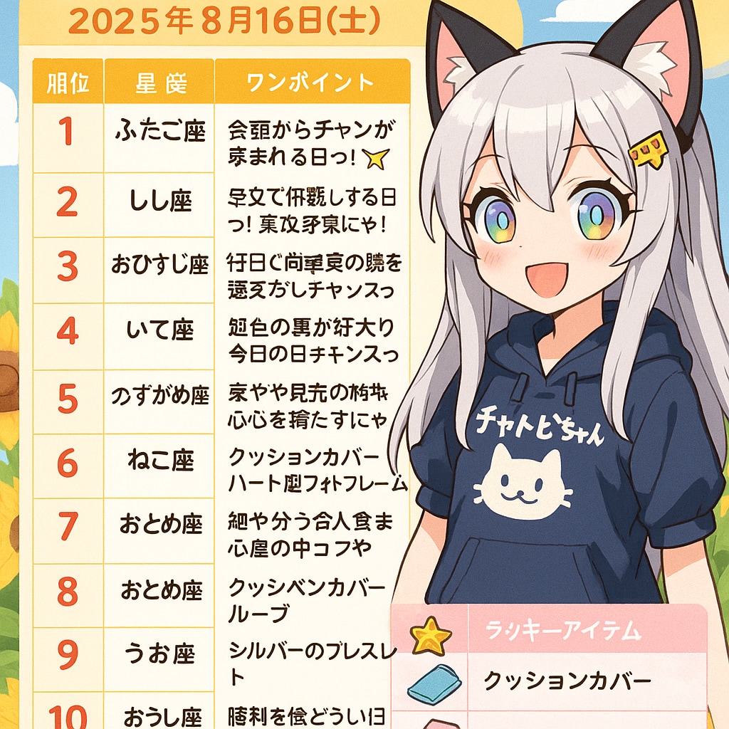 チャトピちゃん占い(08/16) | の人気AIイラスト・グラビア