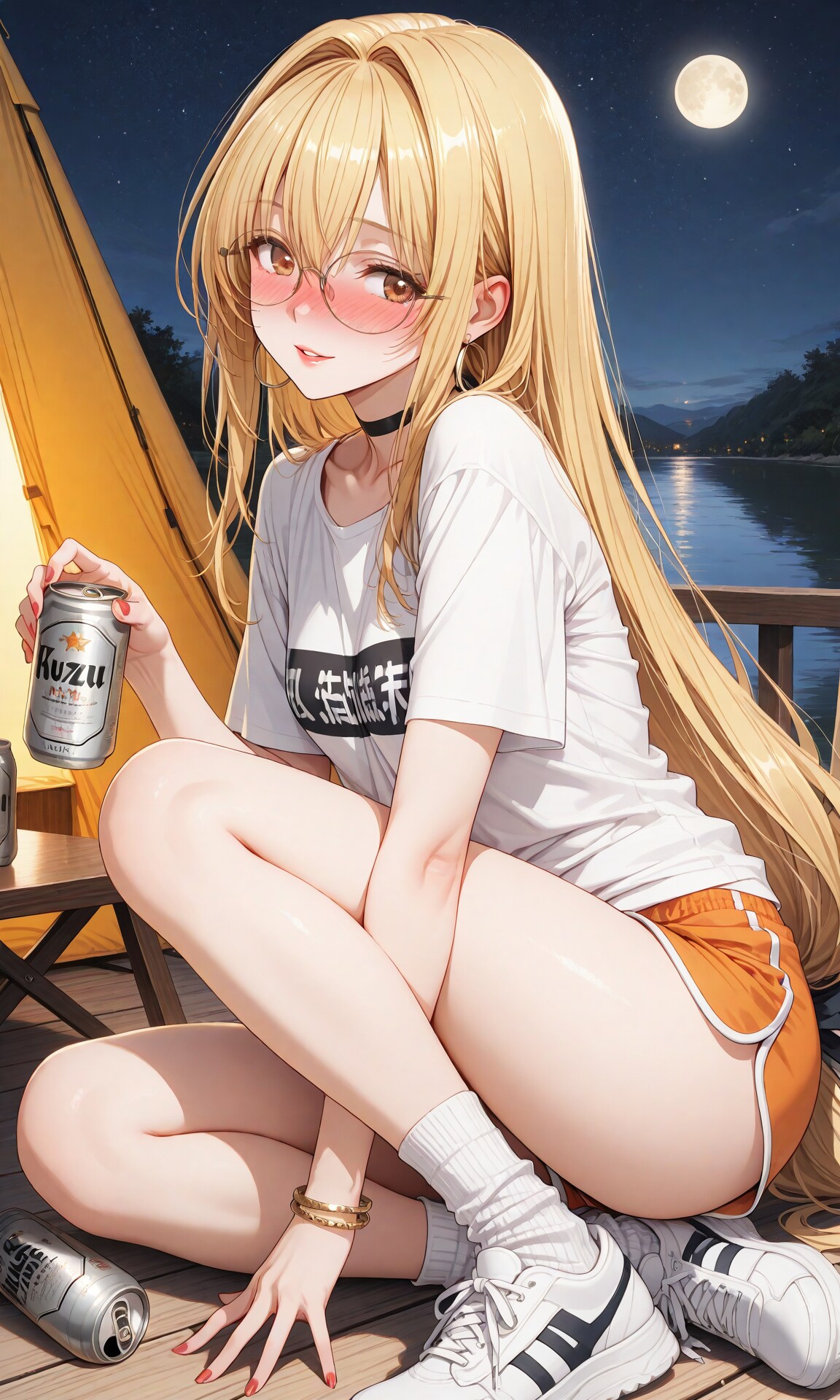 ゆづちゃん、ソロキャンプで1人飲み
