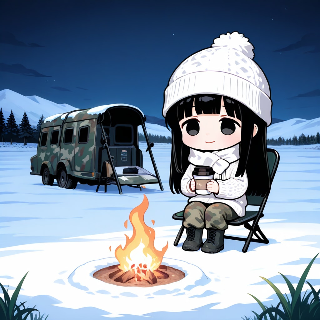 雪と焚き火と、ひとり時間