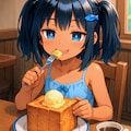 ハニートーストを食べるこなつちゃん 2枚目