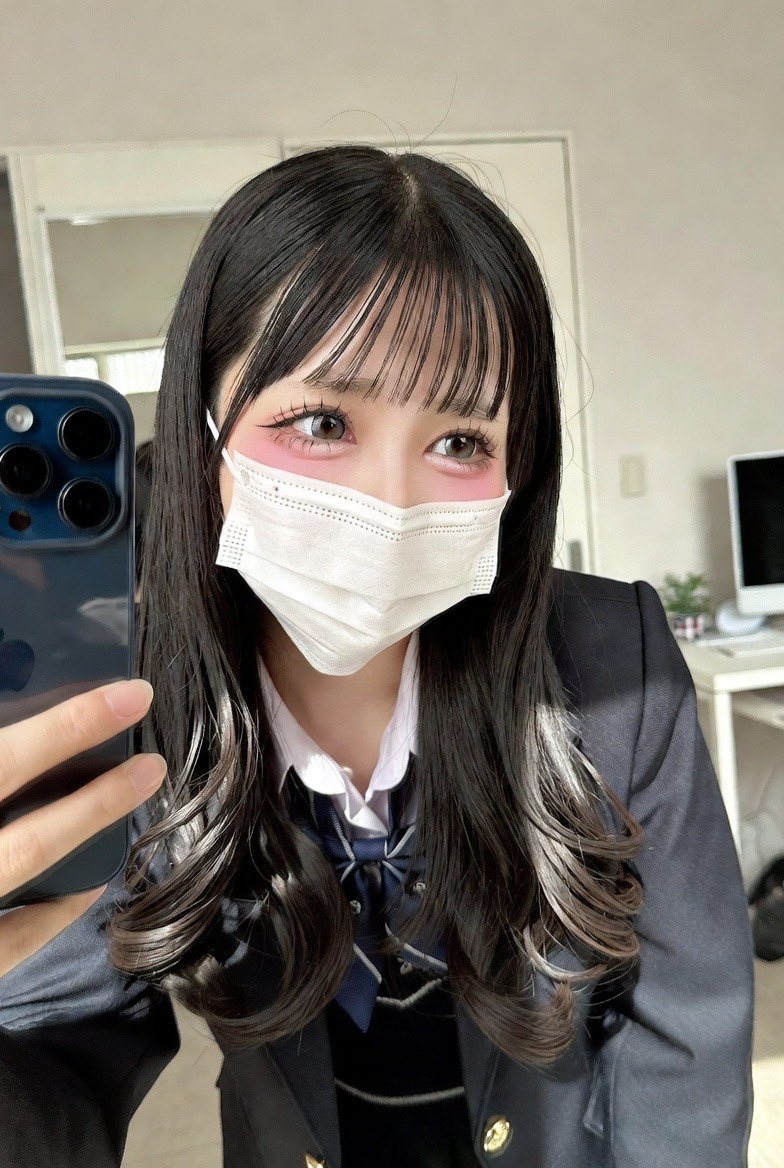マスク制服ギャル