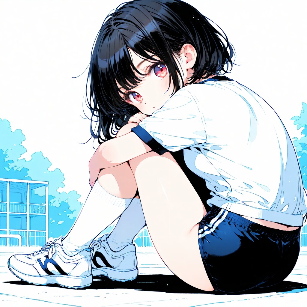 シンプルブルマ娘　~ 黒髪ボブのブルマ娘48 ~