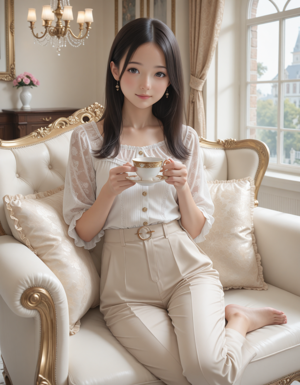 お嬢様　くつろぐ