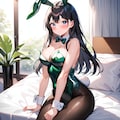 光沢緑エナメルバニーガール 3枚目