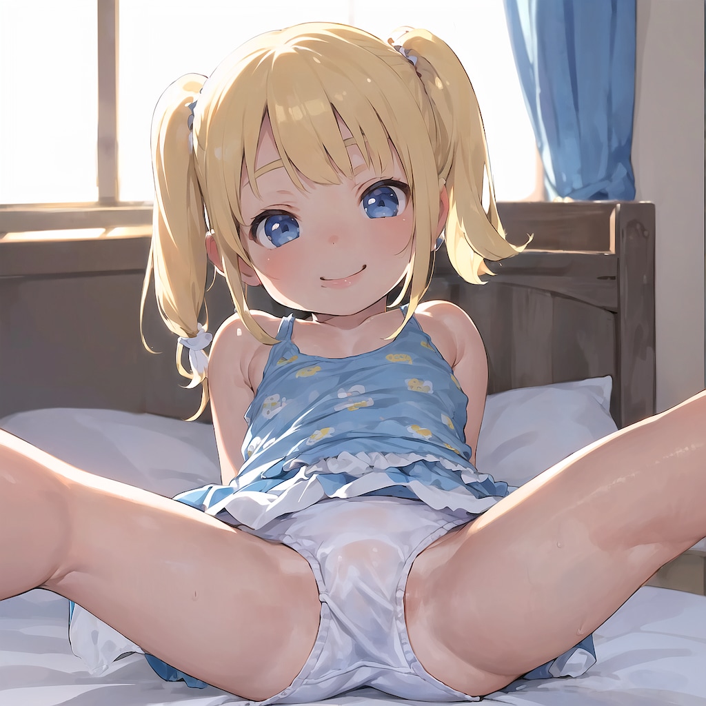 おまたを広げる金髪ロリ