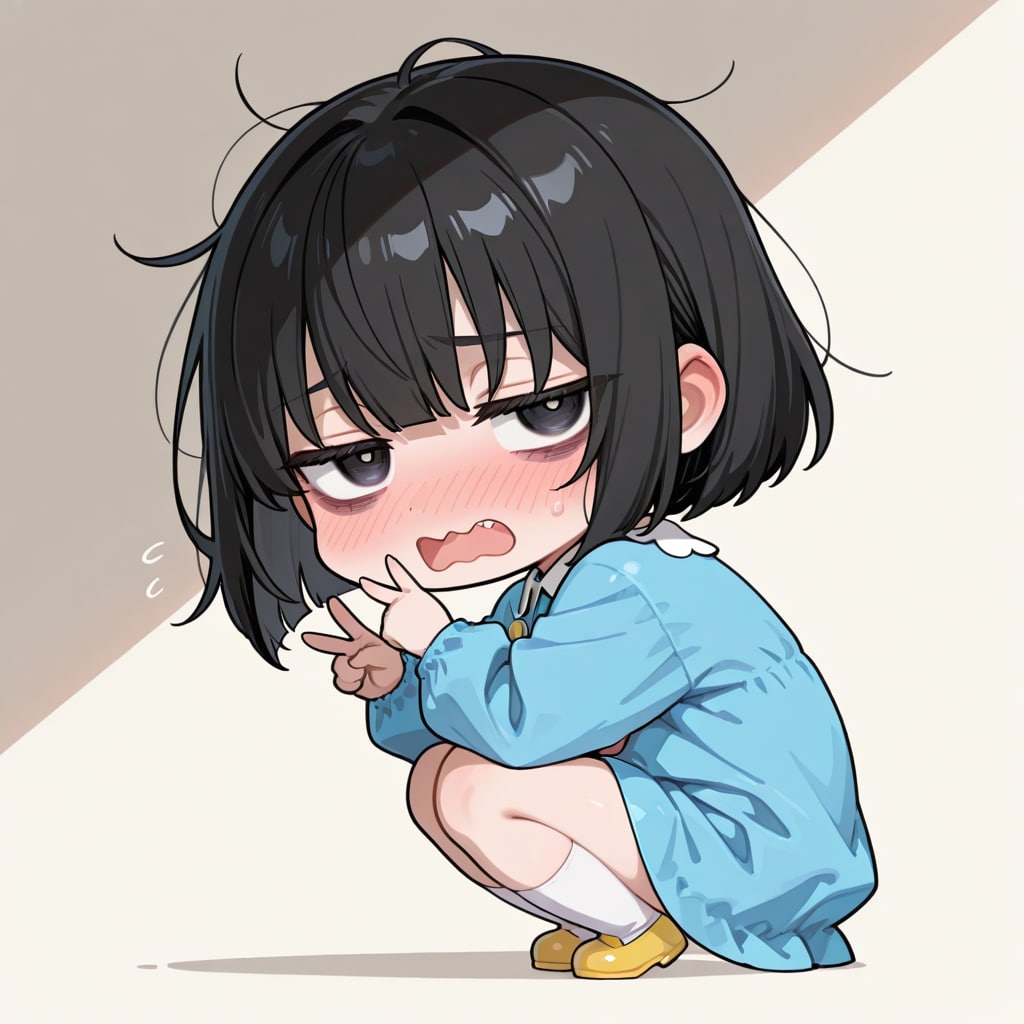 いもうとちゃん（5さい）も、しゃがみ✌️