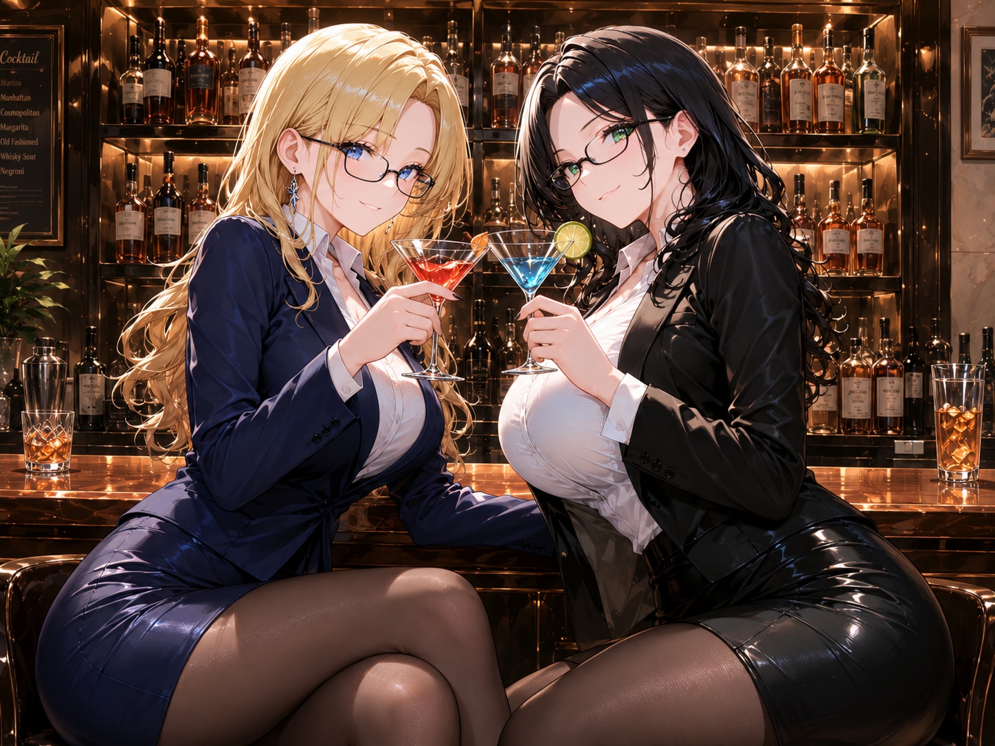バーが似合う美女