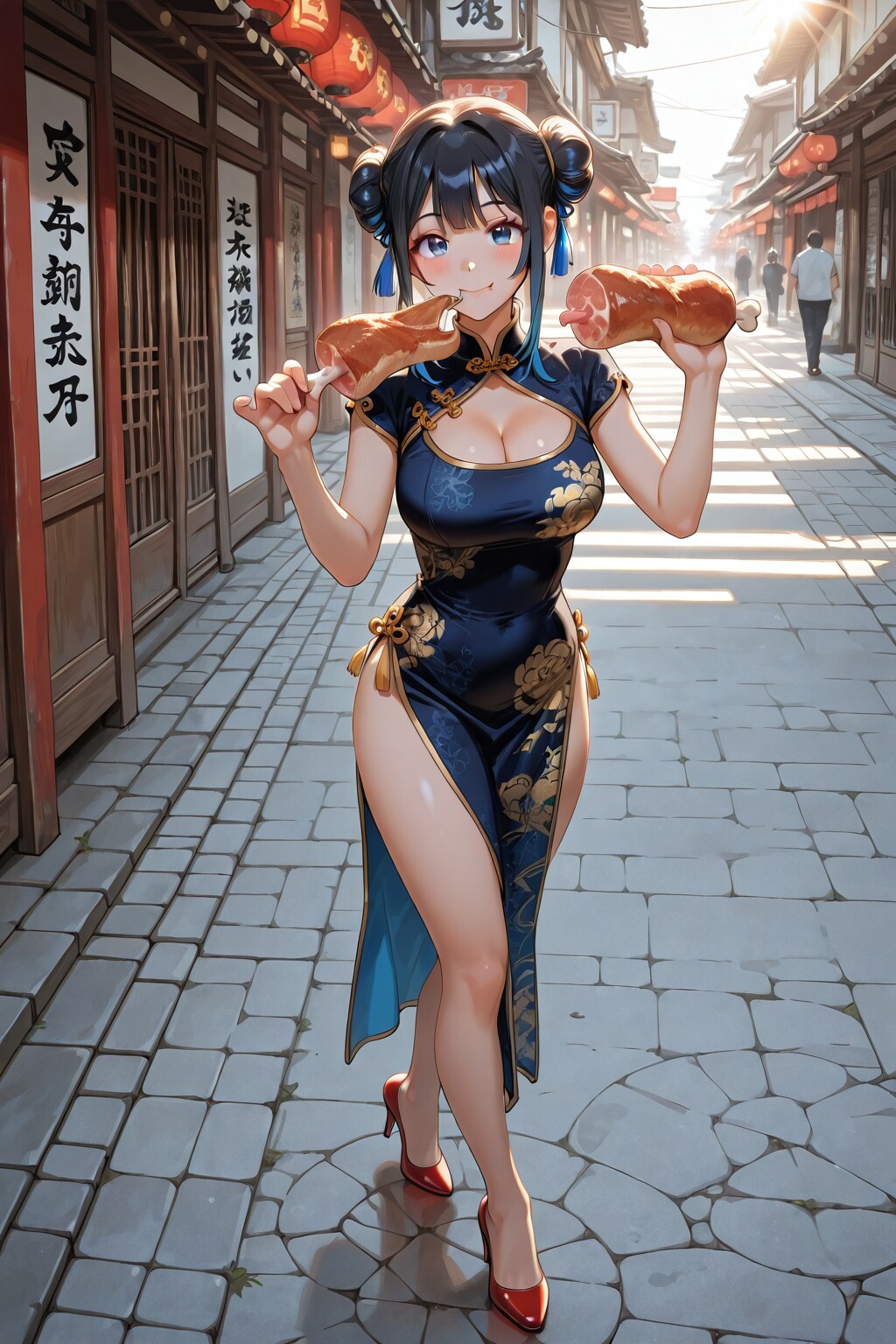 食べ歩き🍖 | の人気AIイラスト・グラビア