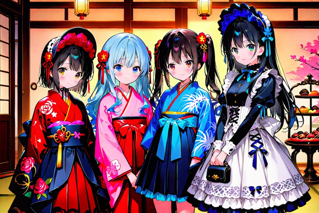 和風ロリータ喫茶の従業員、和の心のおもてなし_20250606