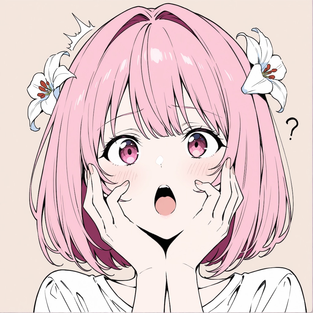 驚く桃子