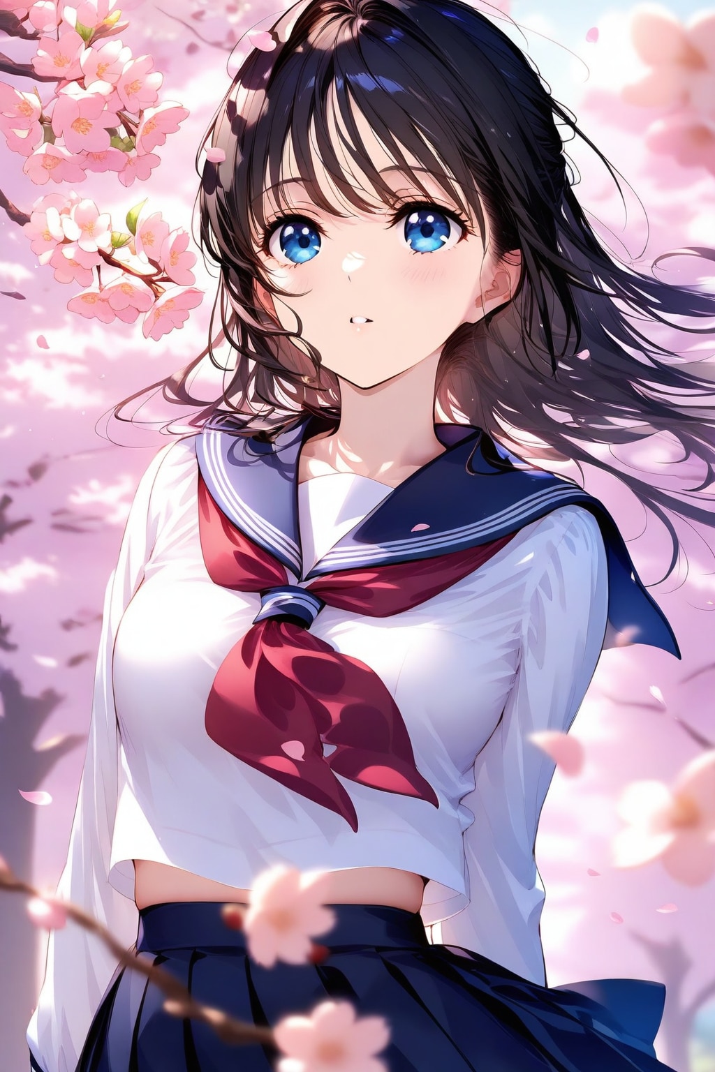 桜とセーラー服